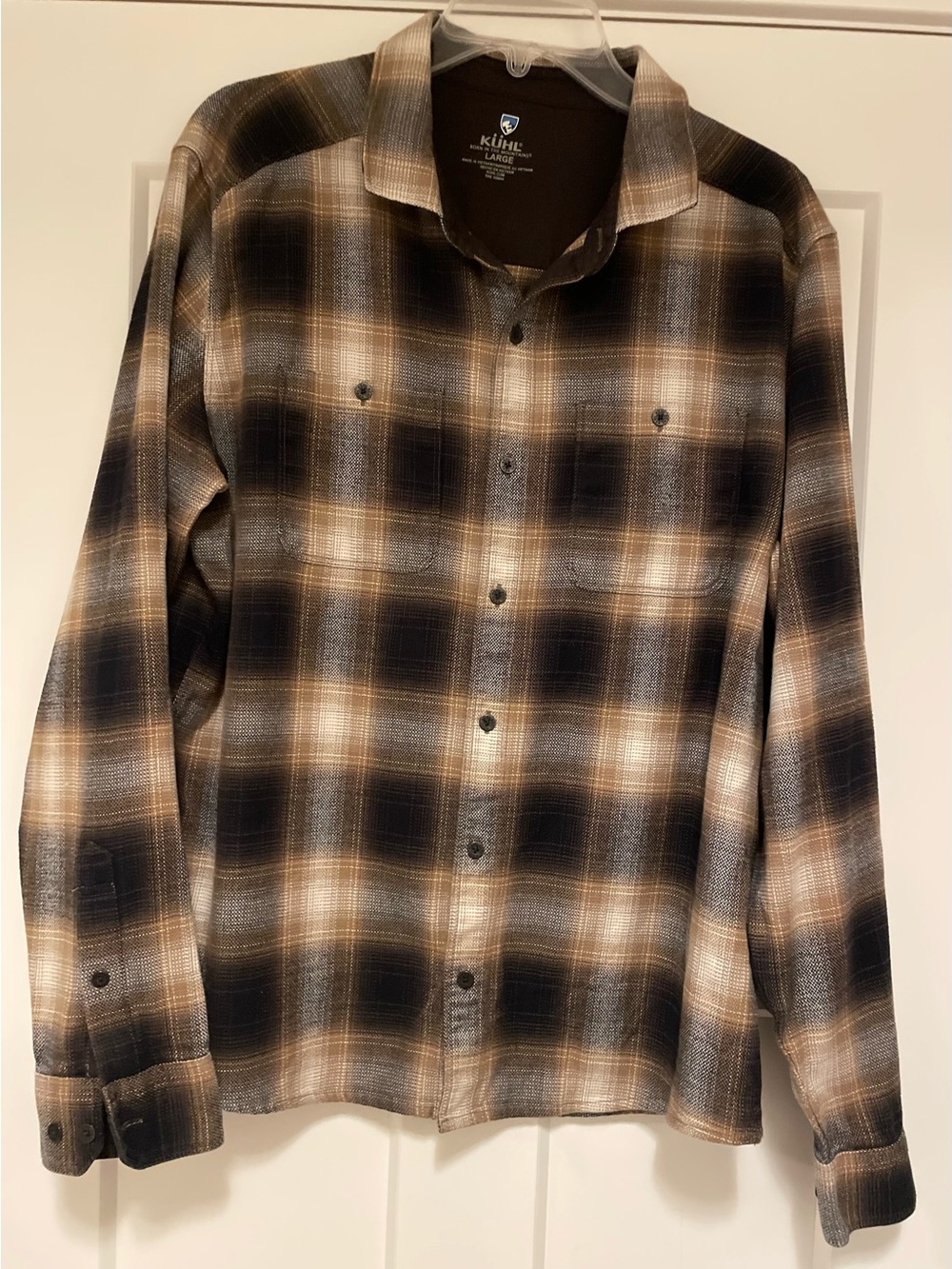 Kuhl Men's Brown Plaid Flannel Button-Up Shirt